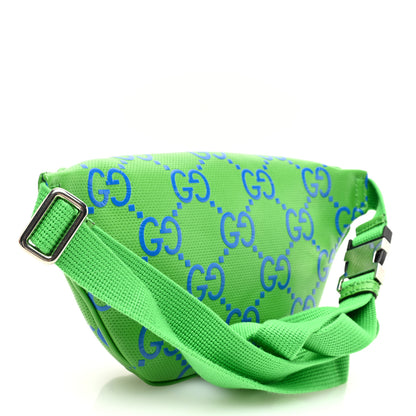 Gucci Calfskin GG Tennis Bi-Color Embossed Belt Bag Joy Green Joy Blue 3 of 10