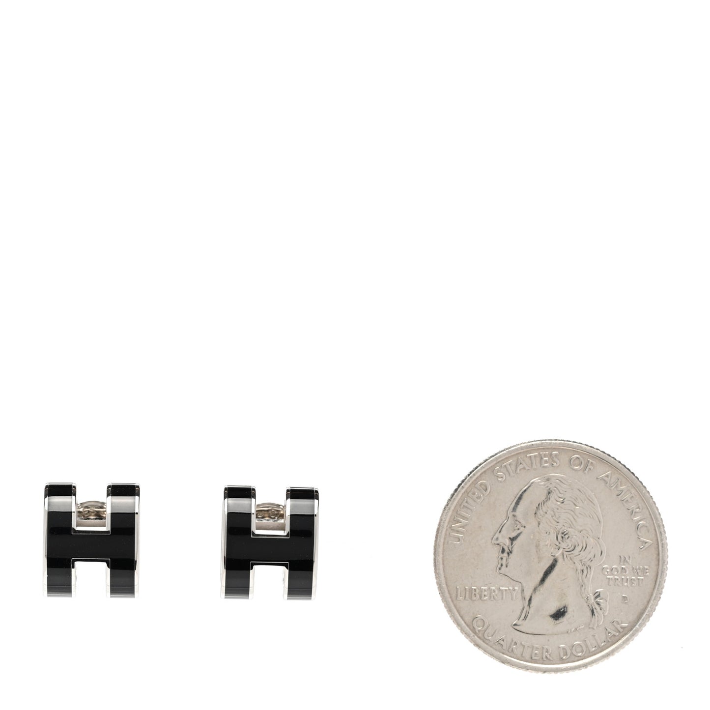 Palladium Lacquered Mini Pop H Earrings Black