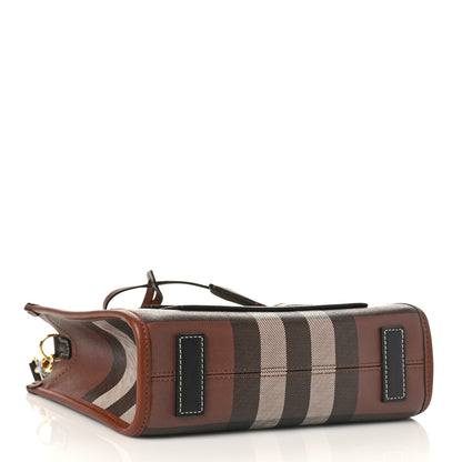 Burberry E-Canvas Check Calfskin Mini Freya Tote Dark Birch Brown 4 of 8