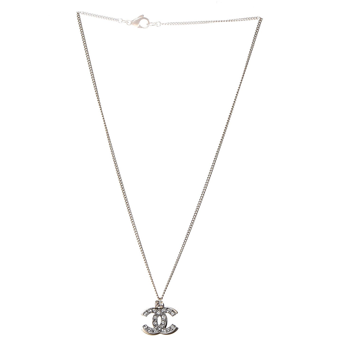 Crystal Double CC Necklace Gold Ruthenium