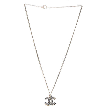 Chanel Crystal Double CC Necklace Gold Ruthenium 3 of 7