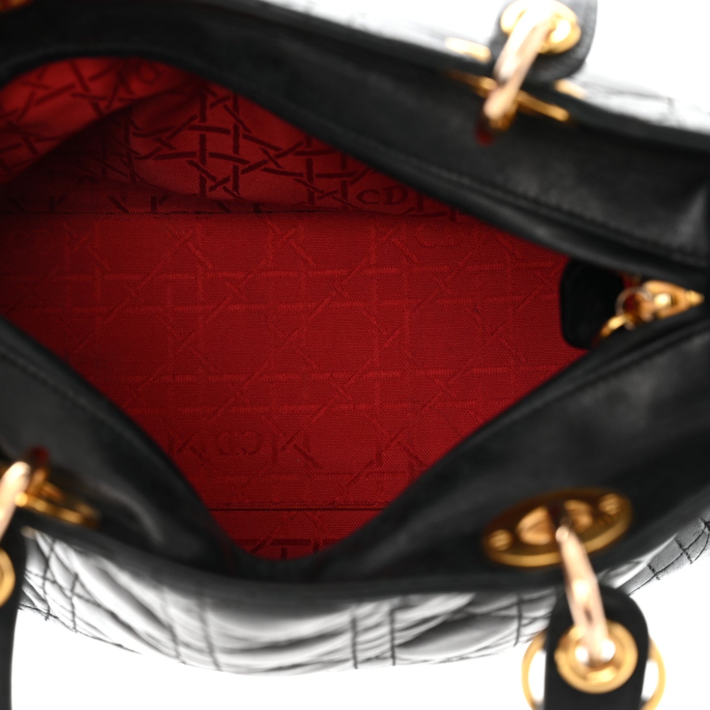Lambskin Cannage Medium Lady Dior Black