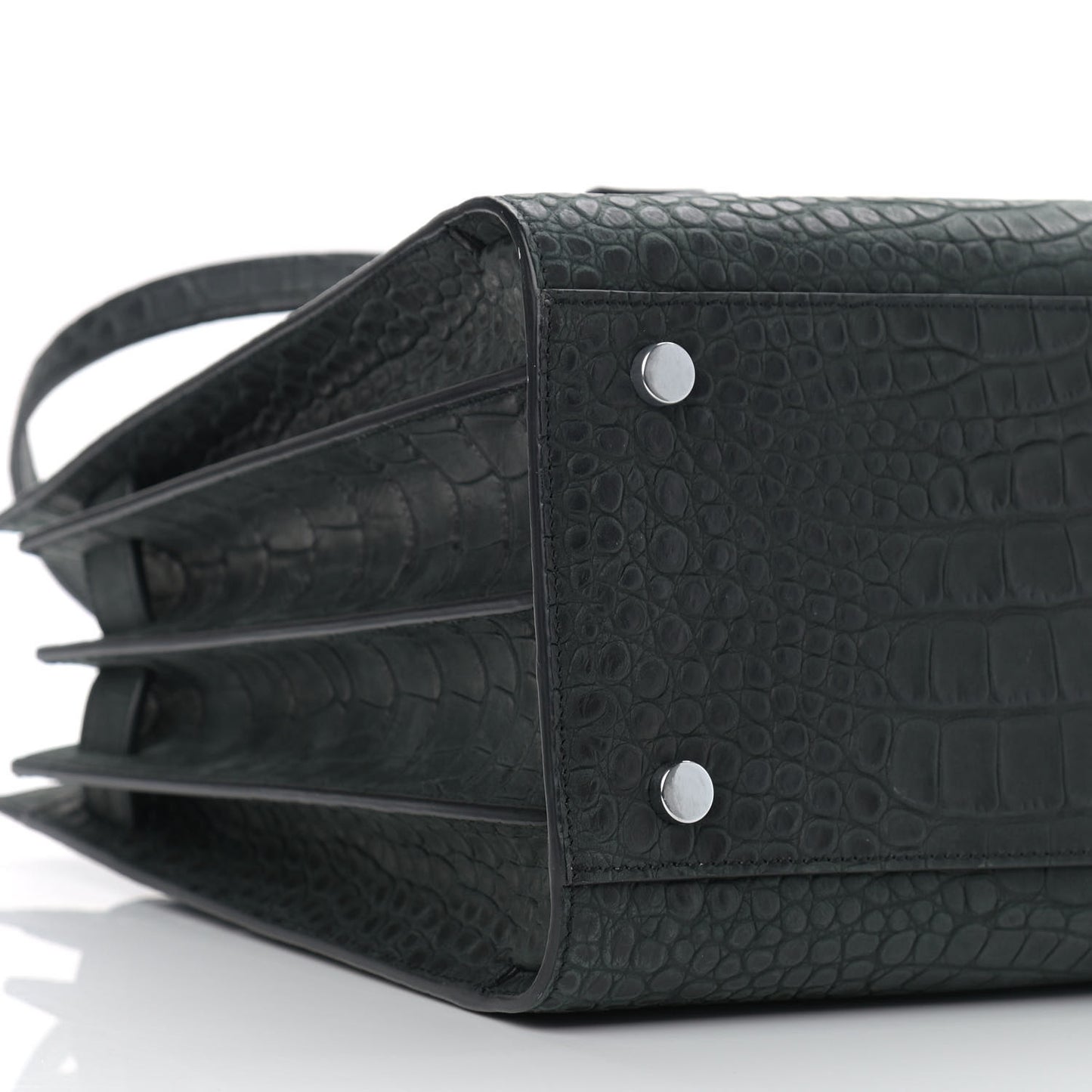 Calfskin Crocodile Embossed Small Sac de Jour Black