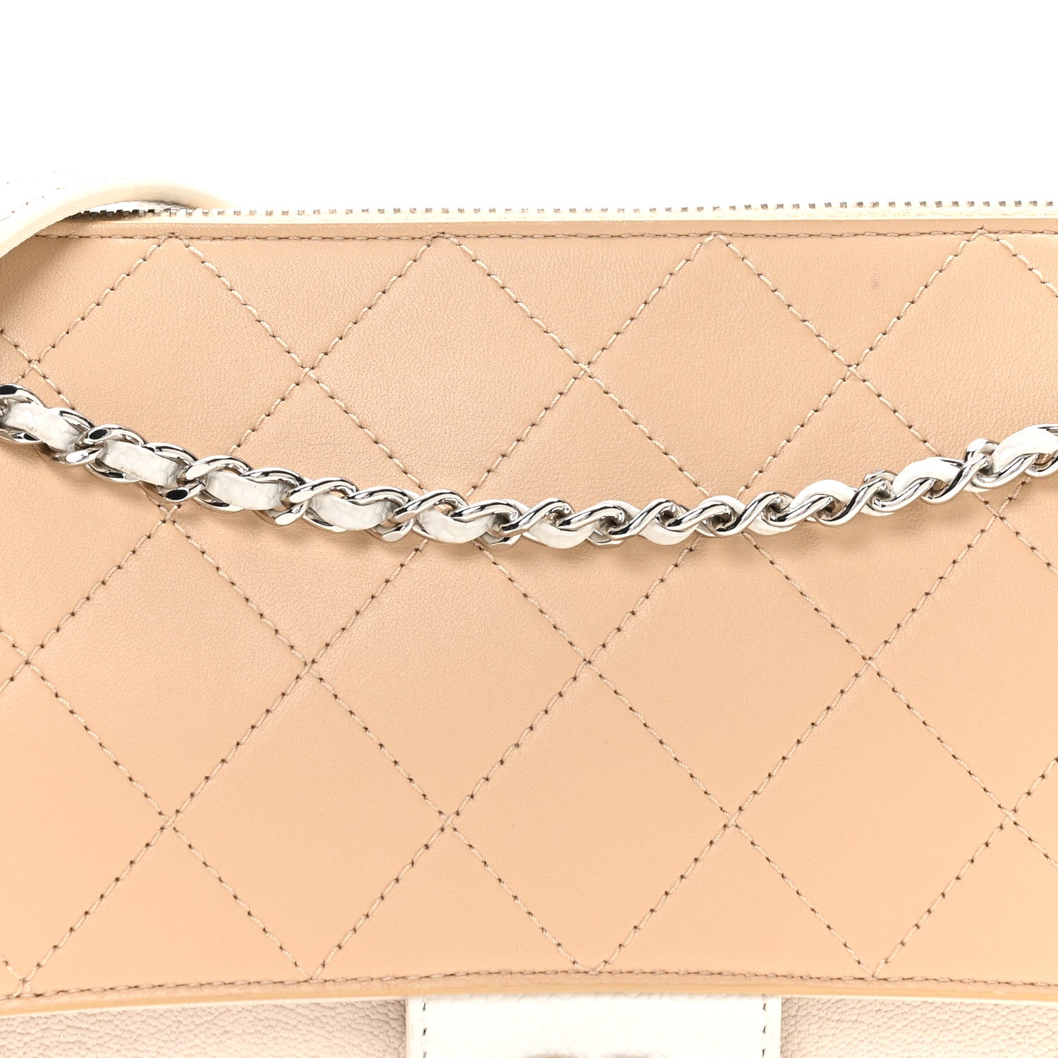 Chanel Caviar Goatskin Quilted Magnetic Camera Case Beige White 8 of 10