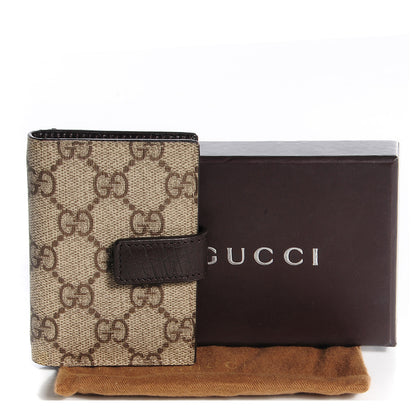 Gucci Monogram GG Plus Avel Card Holder Wallet Beige Ebony Cocoa 5 of 8