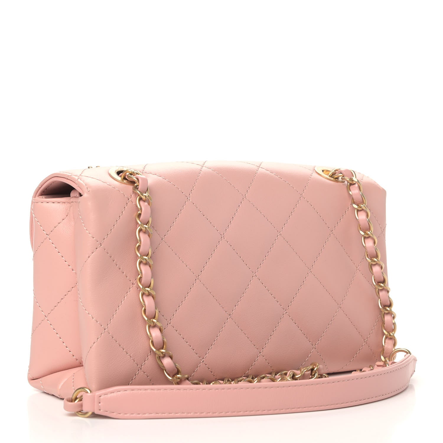 Chanel Calfskin Quilted Small Enchained Flap Light Pink 2 of 5