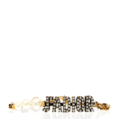 Christian Dior Metal Crystal Pearl J'Adior Bracelet Gold 4 of 4