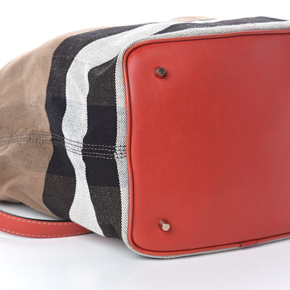 Burberry Canvas Mega Check Medium Ashby Hobo Cadmium Red 8 of 9