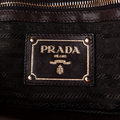 Prada Tessuto Nylon Jacquard Logo Tote Fumo 5 of 11