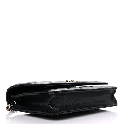 Chanel Caviar Quilted French New Wave Chain CC Wallet On Chain WOC Black 4 of 11