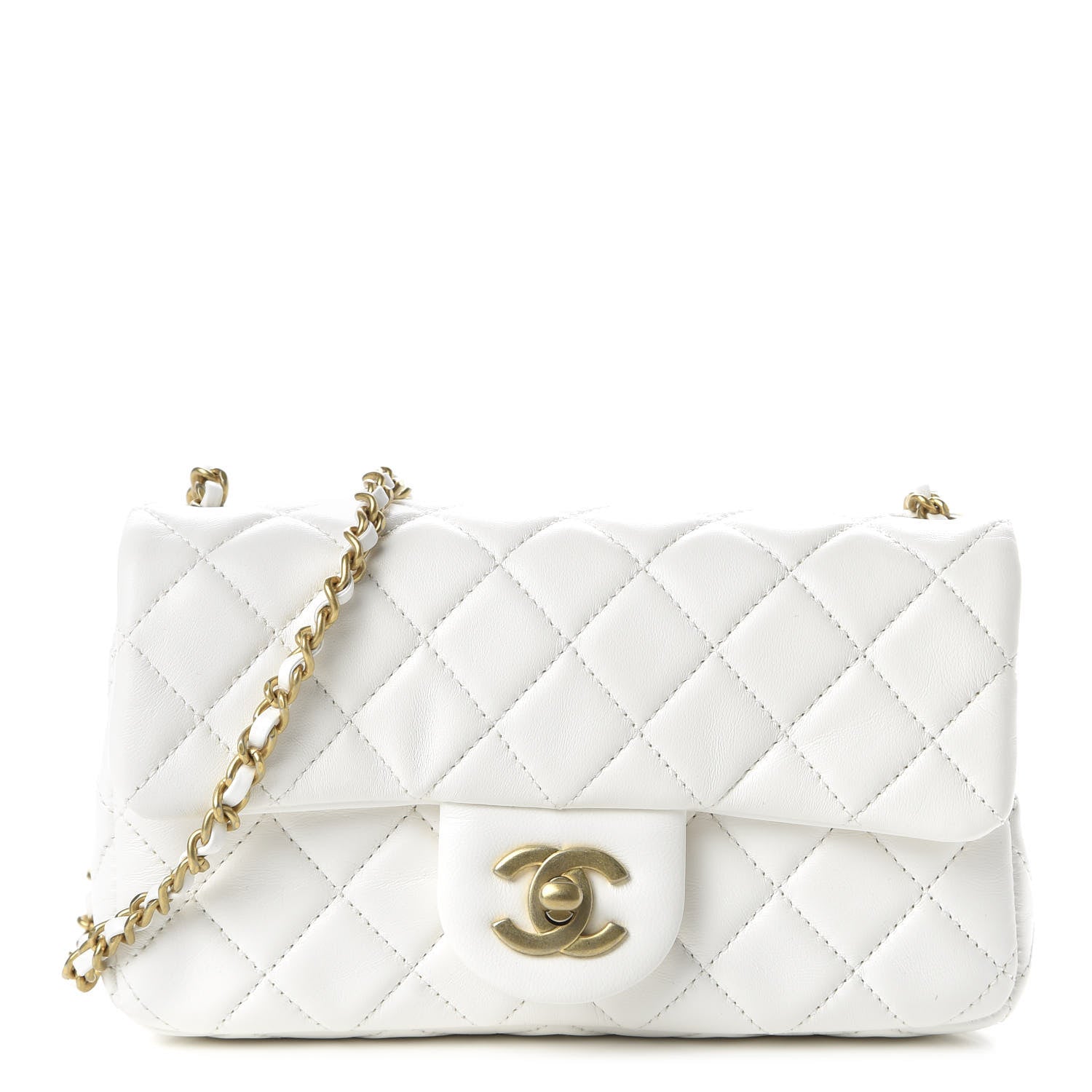 Chanel Lambskin Quilted Mini Rectangular Pearl Crush Flap White 1 of 10