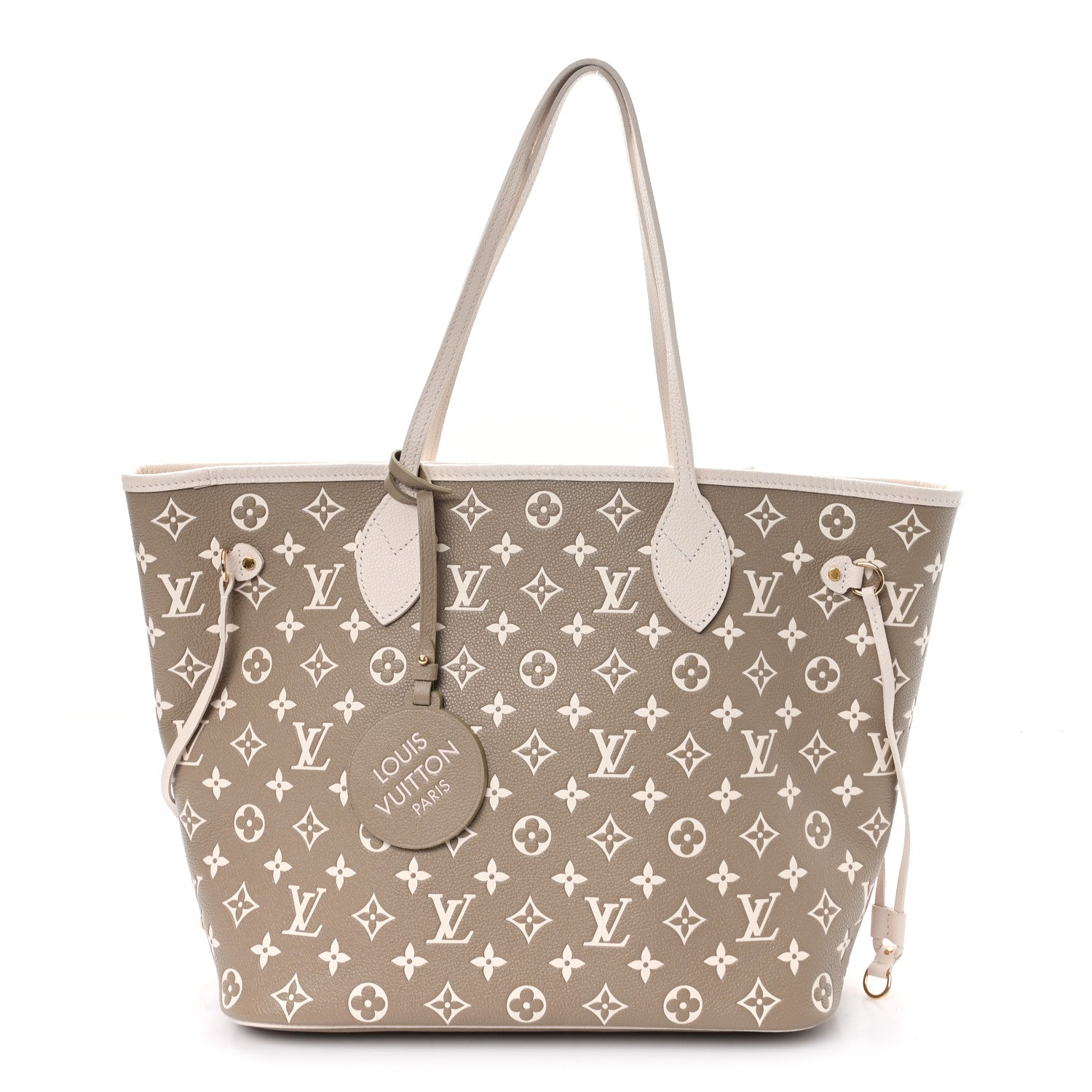 Louis Vuitton Empreinte Monogram Spring In The City Neverfull MM Kaki Beige Cream 1 of 10