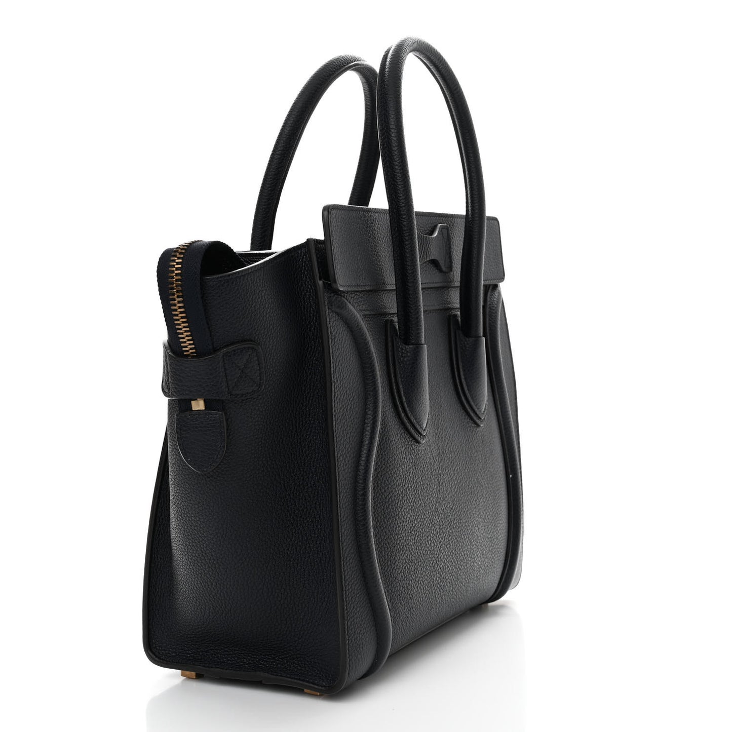Drummed Calfskin Micro Luggage Midnight