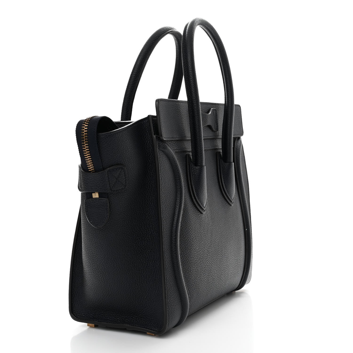 Celine Drummed Calfskin Micro Luggage Midnight 3 of 10