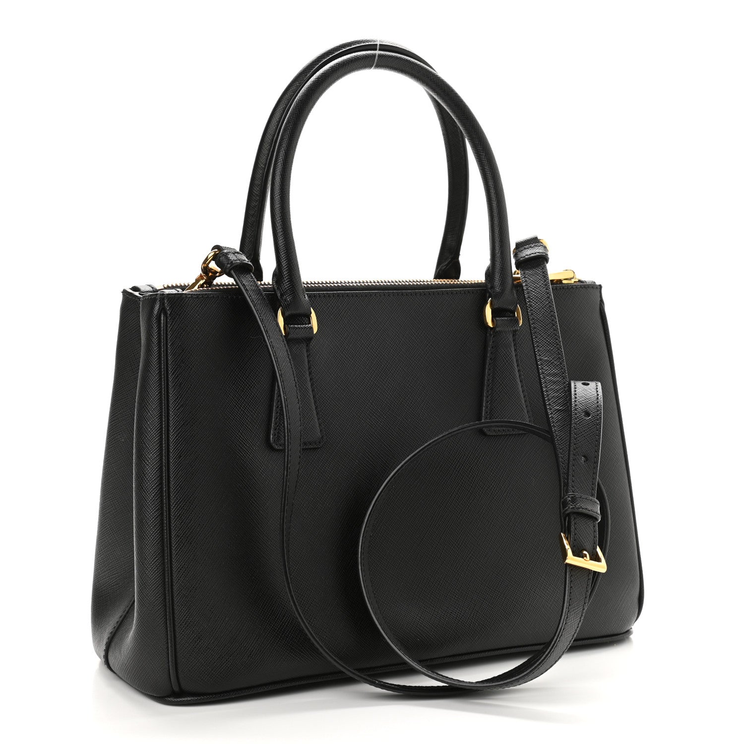 Prada Saffiano Small Galleria Double Zip Tote Black 2 of 9