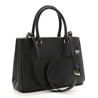 Prada Saffiano Small Galleria Double Zip Tote Black 2 of 9
