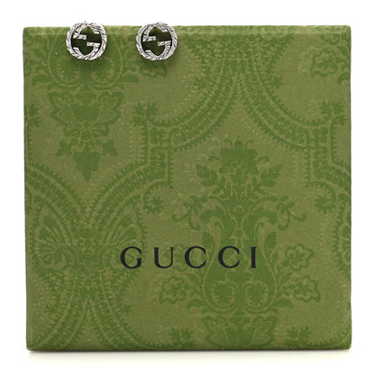 Gucci Sterling Silver Textured Interlocking G Stud Earrings 7 of 7
