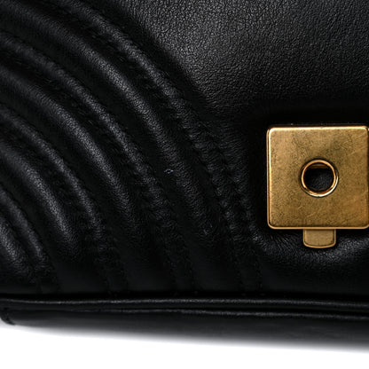 Gucci Calfskin Matelasse Mini GG Marmont Shoulder Bag Black 18 of 25