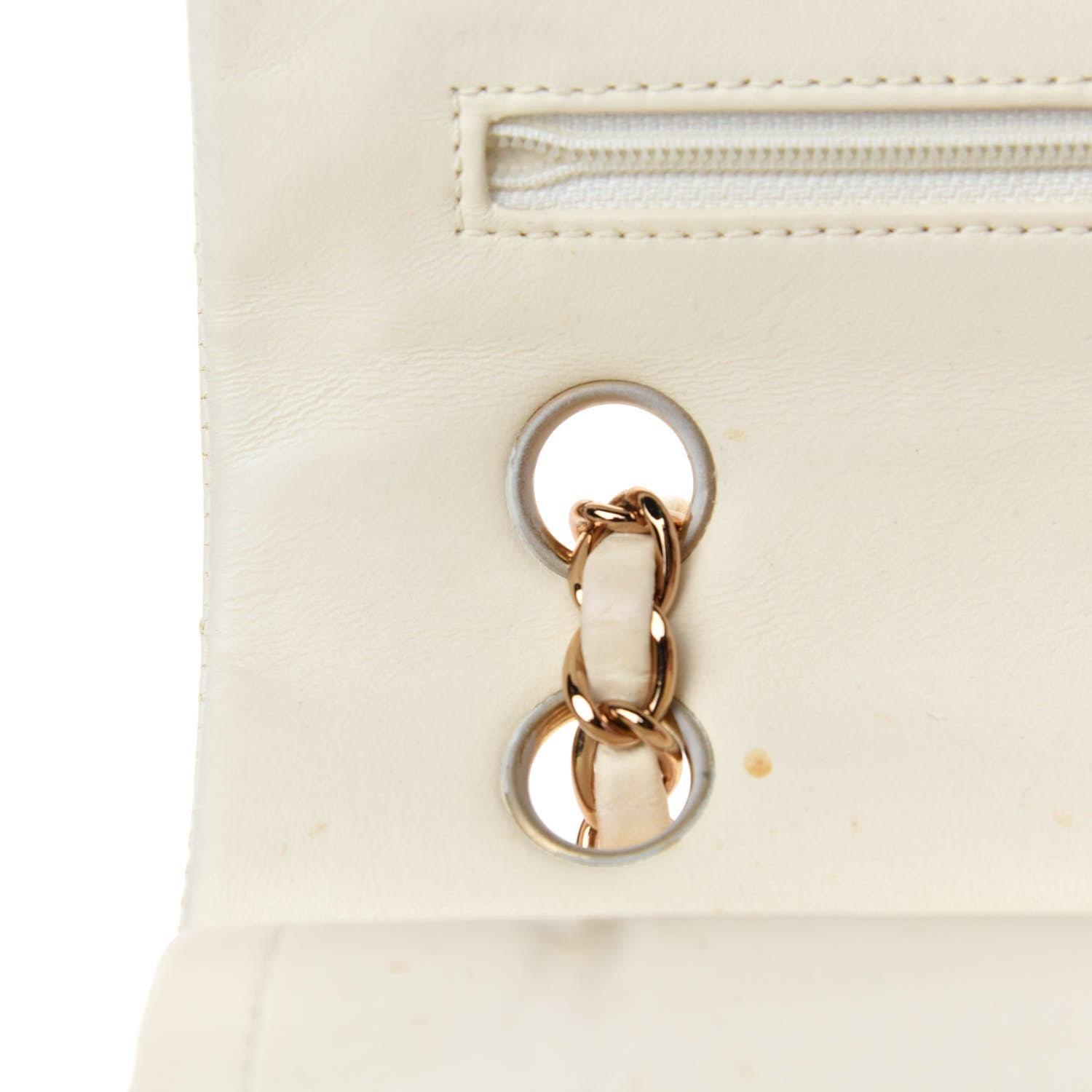 Chanel Lambskin Quilted Medium Double Flap White 14 of 25