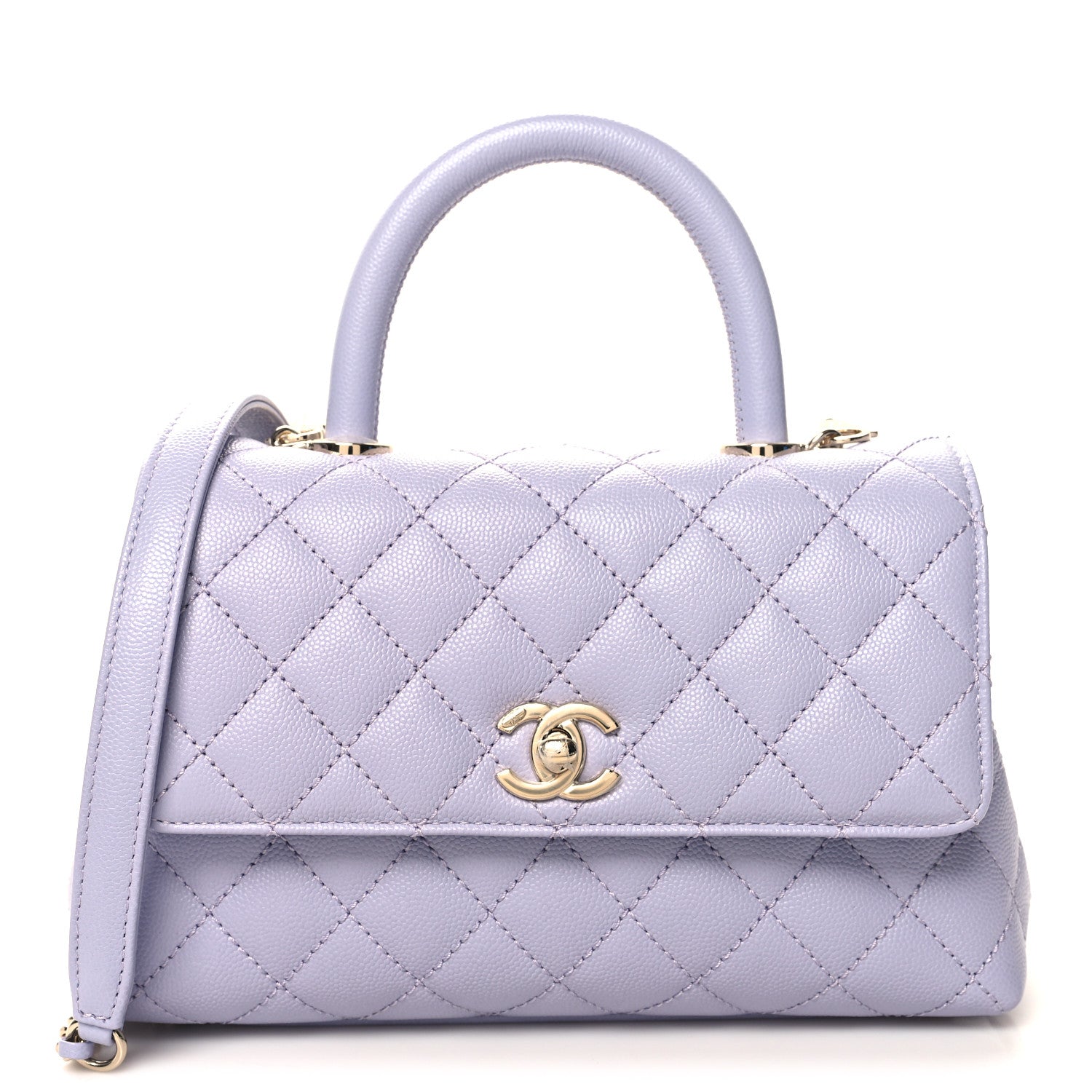 Chanel Caviar Quilted Mini Coco Handle Flap Light Purple 1 of 10