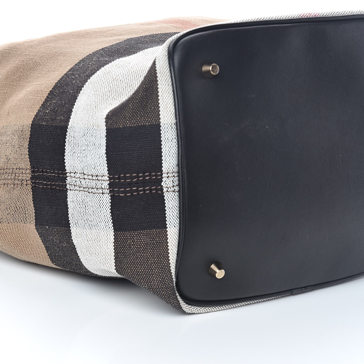 Burberry Canvas Mega Check Medium Ashby Hobo Saddle Black 9 of 10