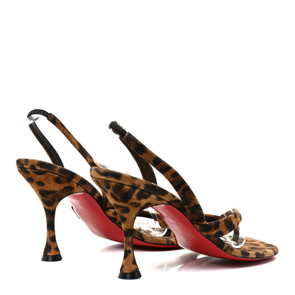 Christian Louboutin Veau Velours Taralita 85 Thong Sandals 39.5 Leo 4 of 13