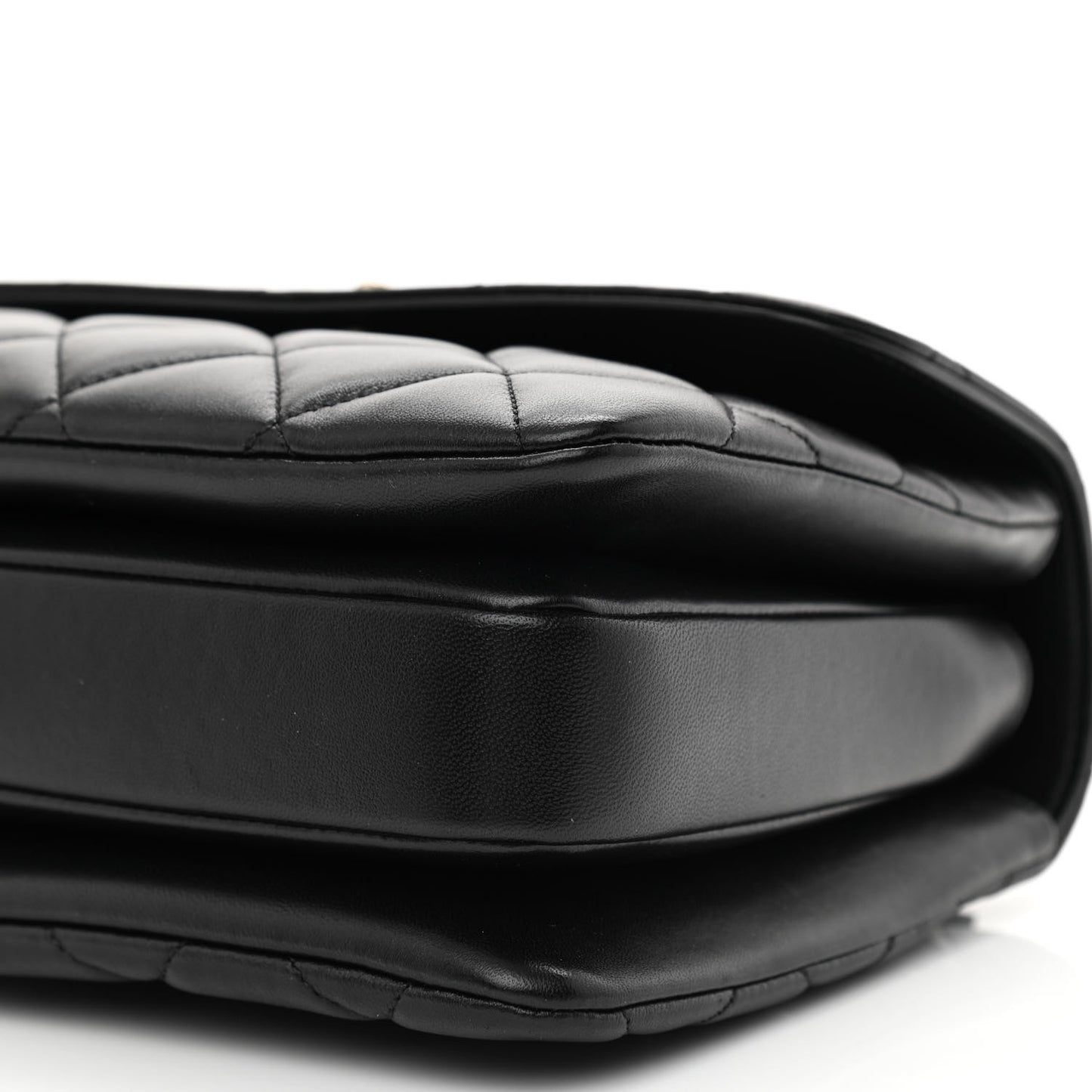 Lambskin Quilted Small Trendy CC Dual Handle Flap Bag Black