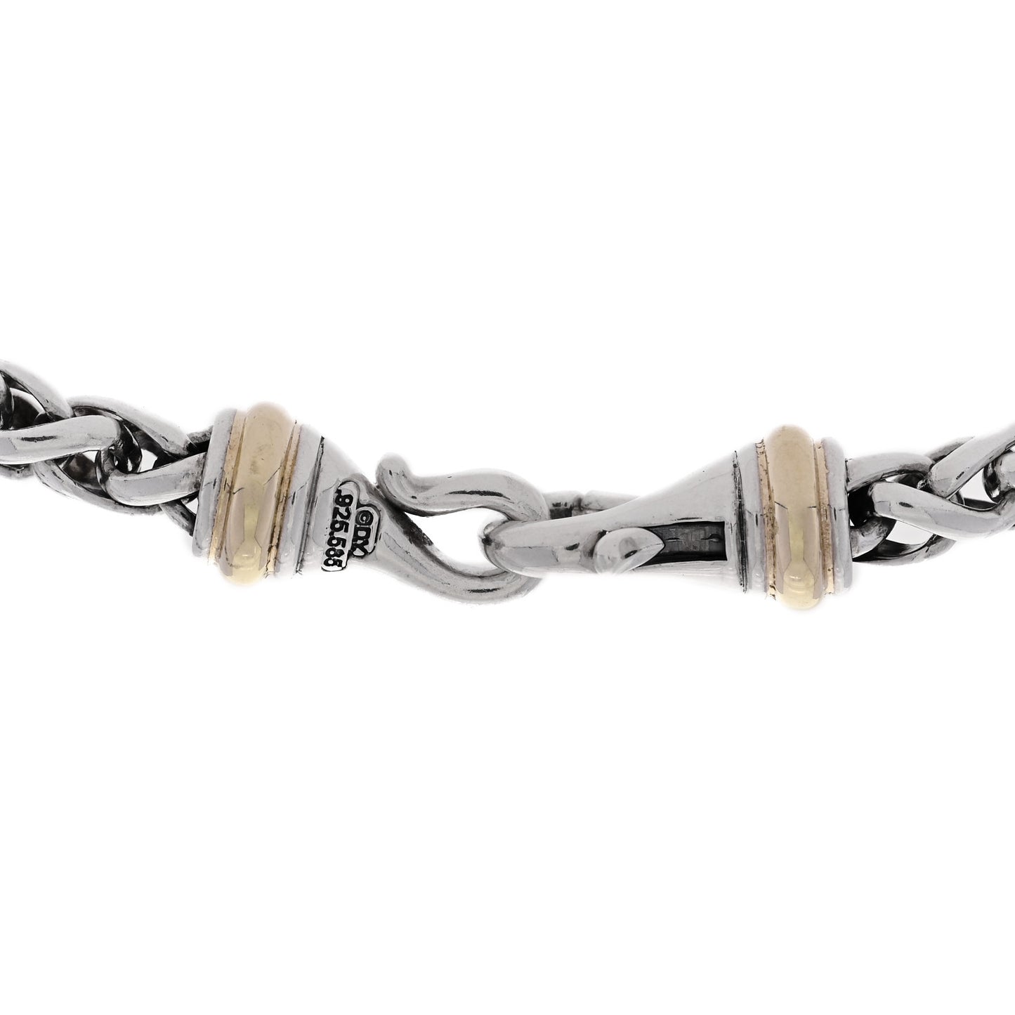 Sterling Silver 14K Yellow Gold 6mm Wheat Chain Necklace