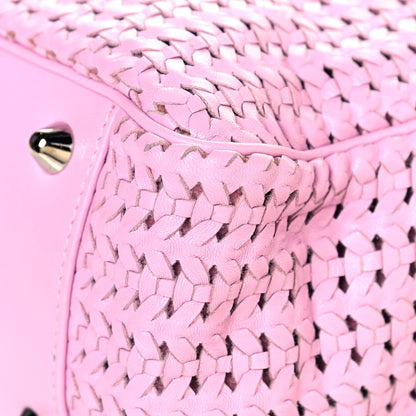 Christian Dior Lambskin Woven Dior Soft Shopping Tote Pink 9 of 16