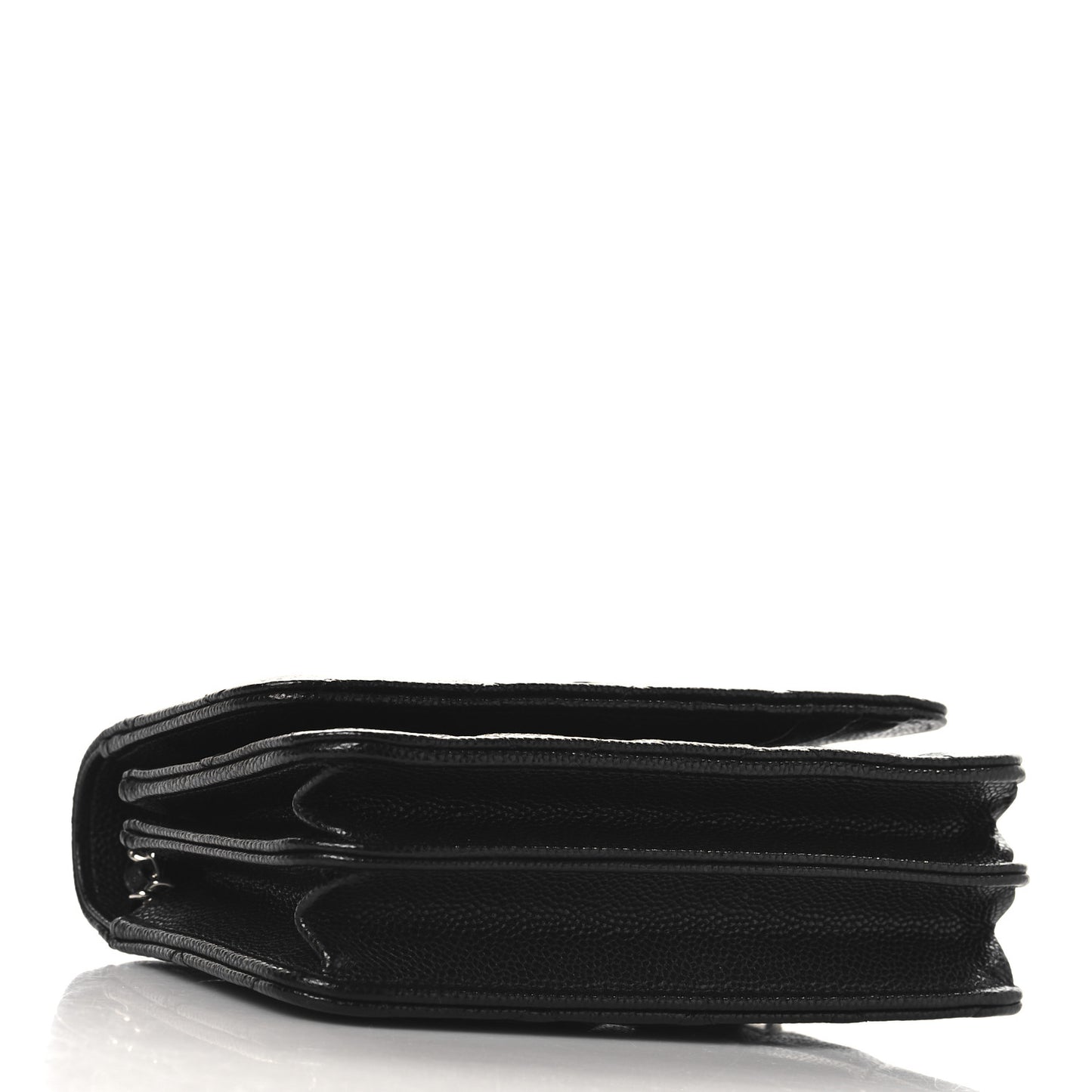 Caviar Quilted Mini Wallet On Chain WOC Black