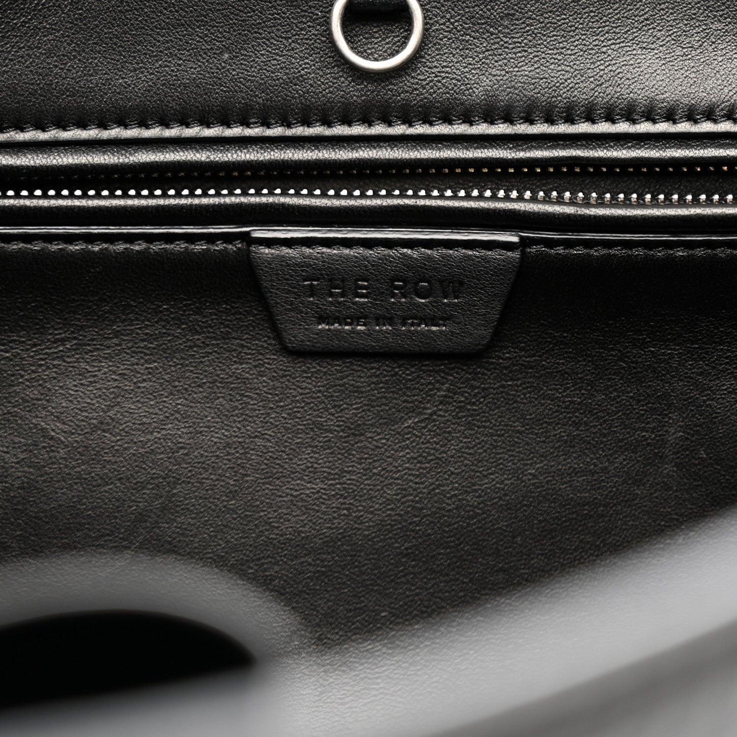 The Row Grained Calfskin Alger Shoulder Bag Black 6 of 9