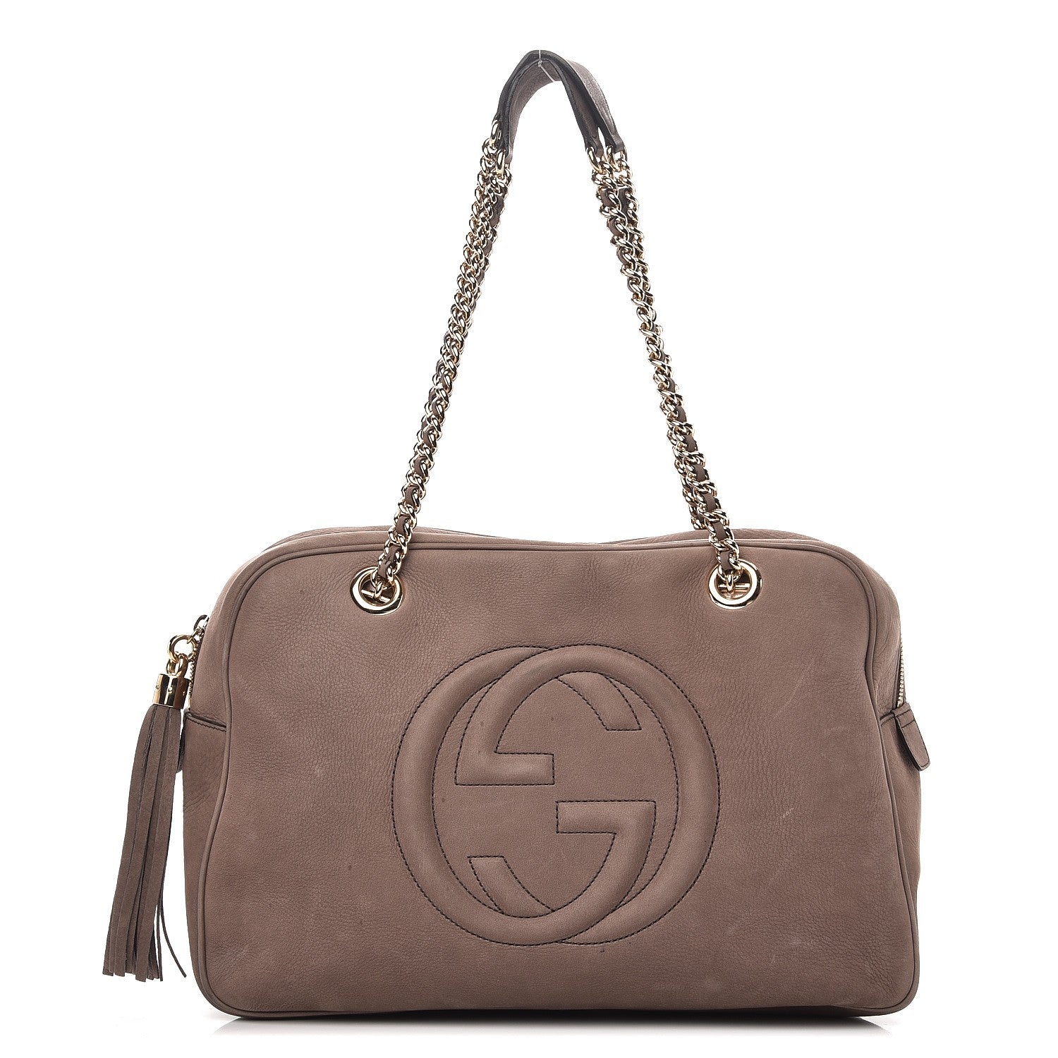 Gucci Vitello Range Medium Soho Bowler Grey Field 1 of 16