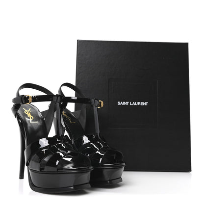 Saint Laurent Patent Tribute 105 Platform Sandals 37 Black 9 of 9