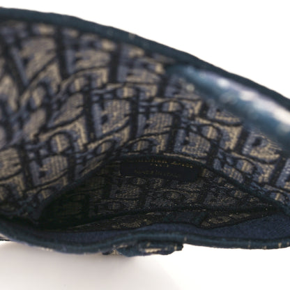Christian Dior Oblique Embroidered Saddle Belt Pouch Blue 4 of 5