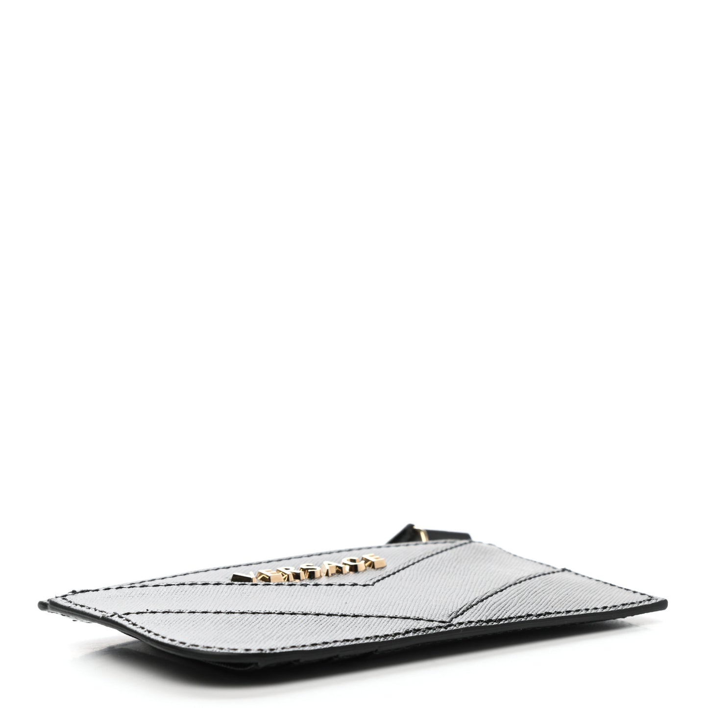 Saffiano Zip Pouch Card Holder Black