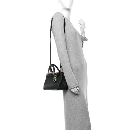 Christian Dior Bullcalf Small Diorissimo Tote Black Rose Indien 2 of 9
