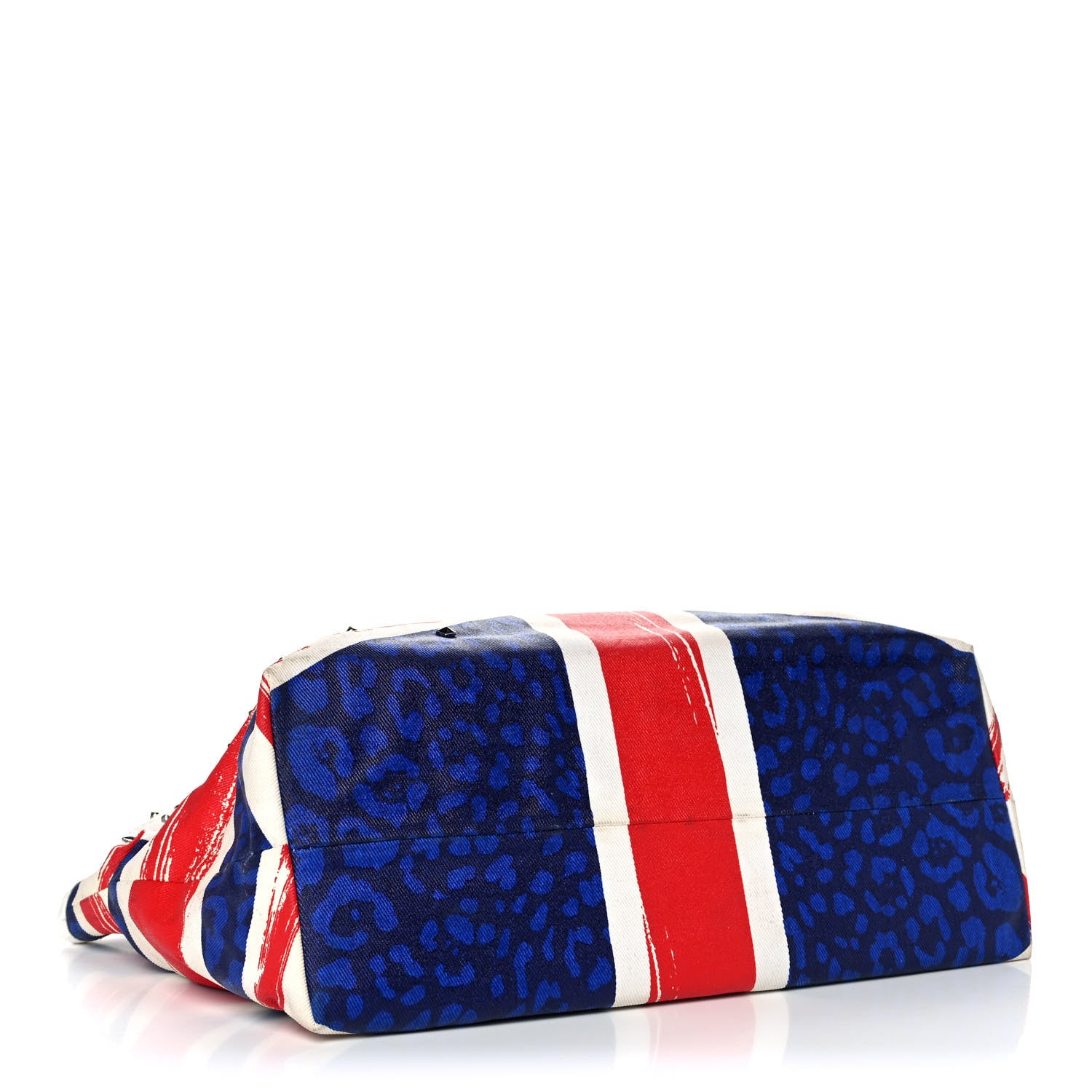 Jimmy Choo Denim Calfskin Studded Union Jack Print Tote 3 of 13