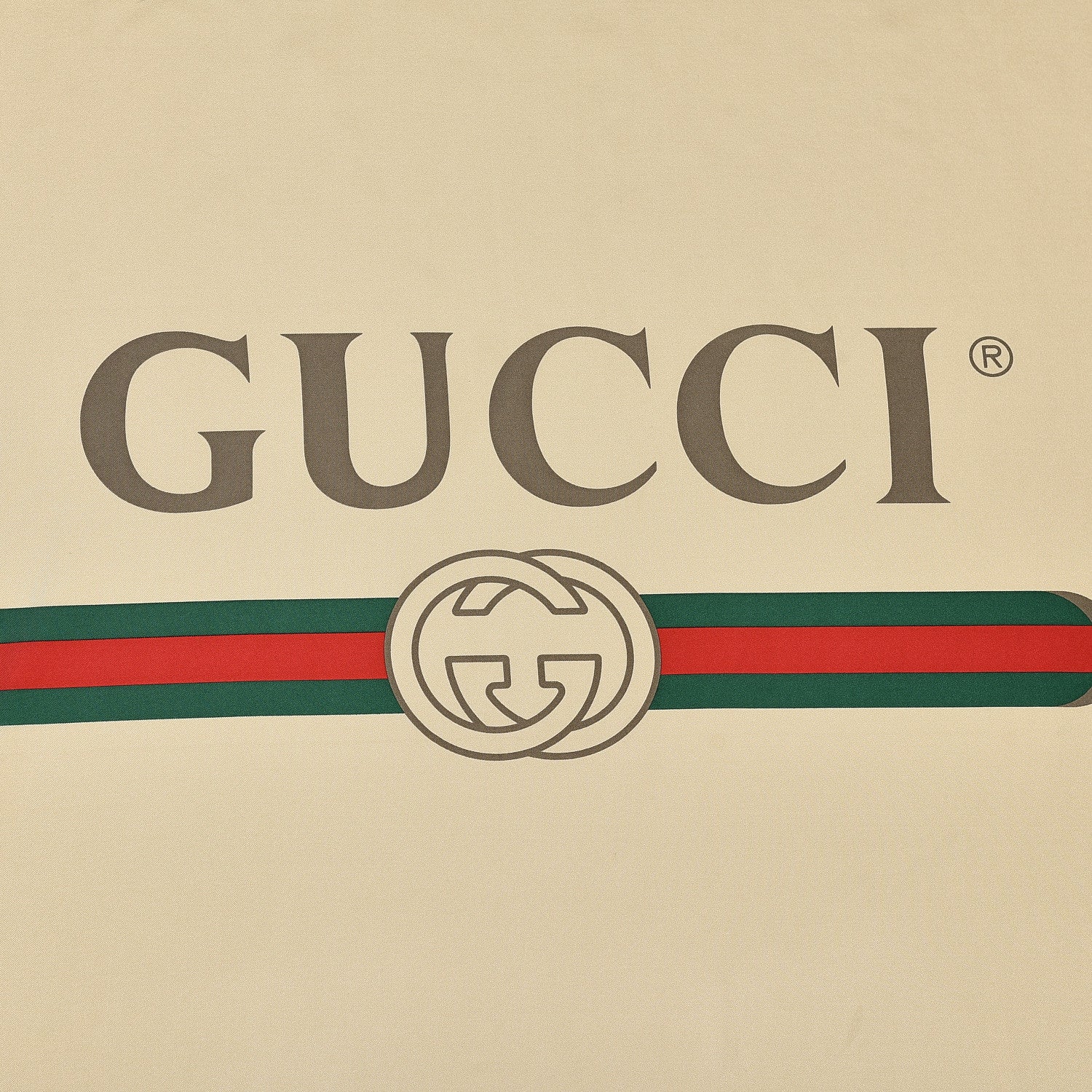 Gucci Silk Logo Square Scarf Ivory Blue 3 of 6