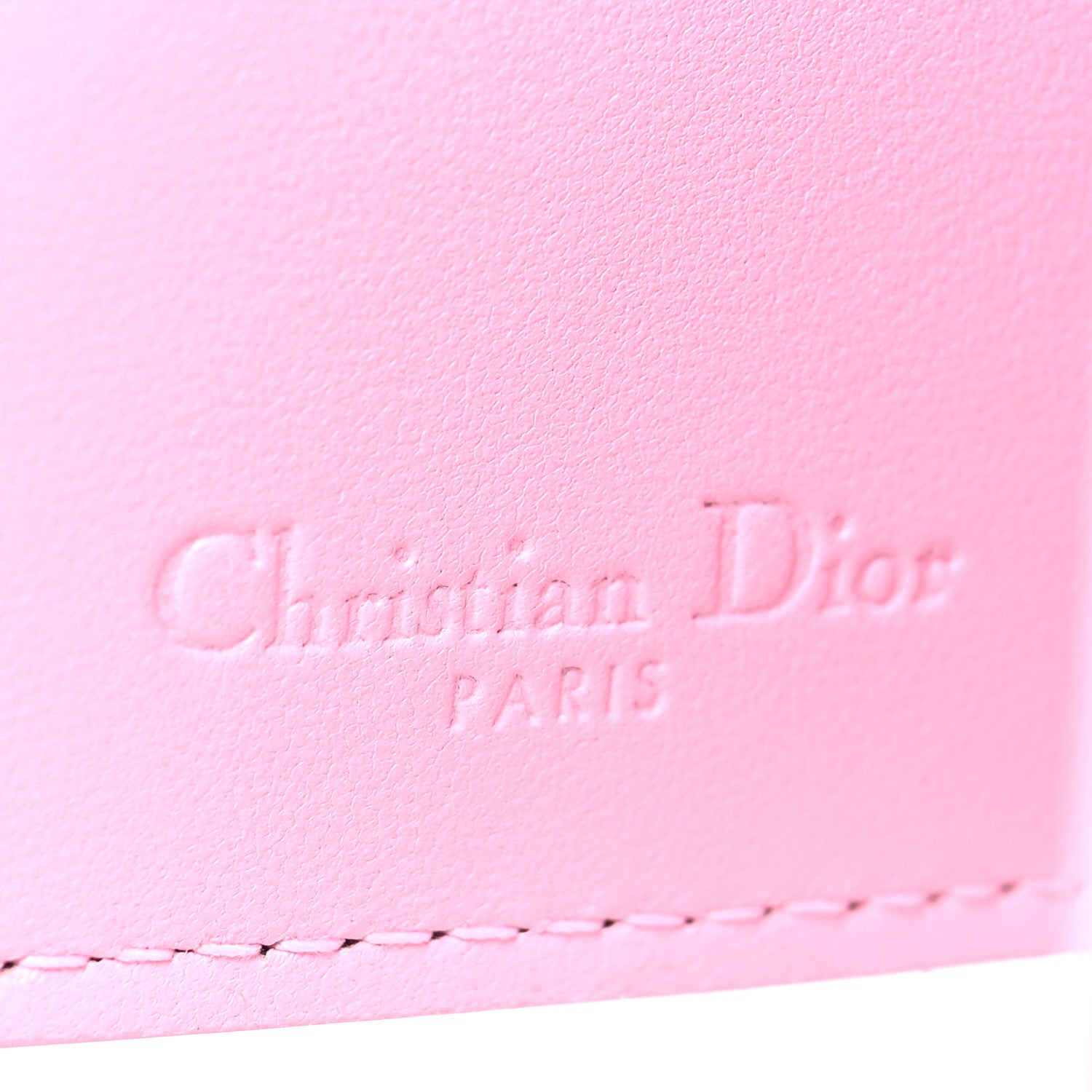 Christian Dior Lambskin Cannage Bi-Color Small Lady Dior Flap Card Holder Black Pink 6 of 6