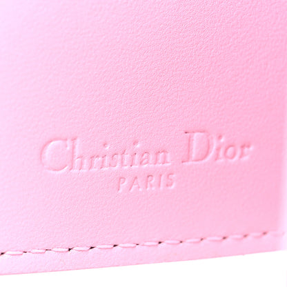 Christian Dior Lambskin Cannage Bi-Color Small Lady Dior Flap Card Holder Black Pink 6 of 6