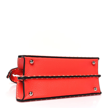 Fendi Vitello Granato Camoscio Selleria Macro Stitchings Small Peekaboo I SEE U Satchel Tullipano 4 of 9