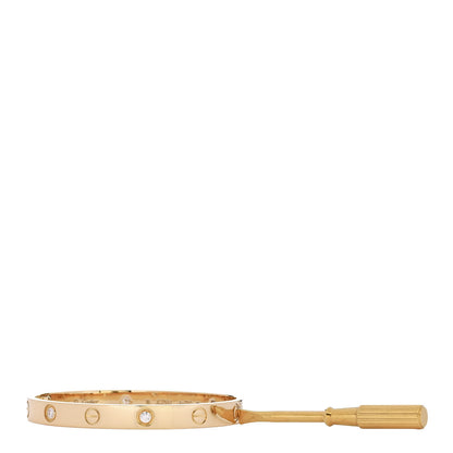 Cartier 18K Yellow Gold 4 Diamond LOVE Bracelet 16 4 of 10