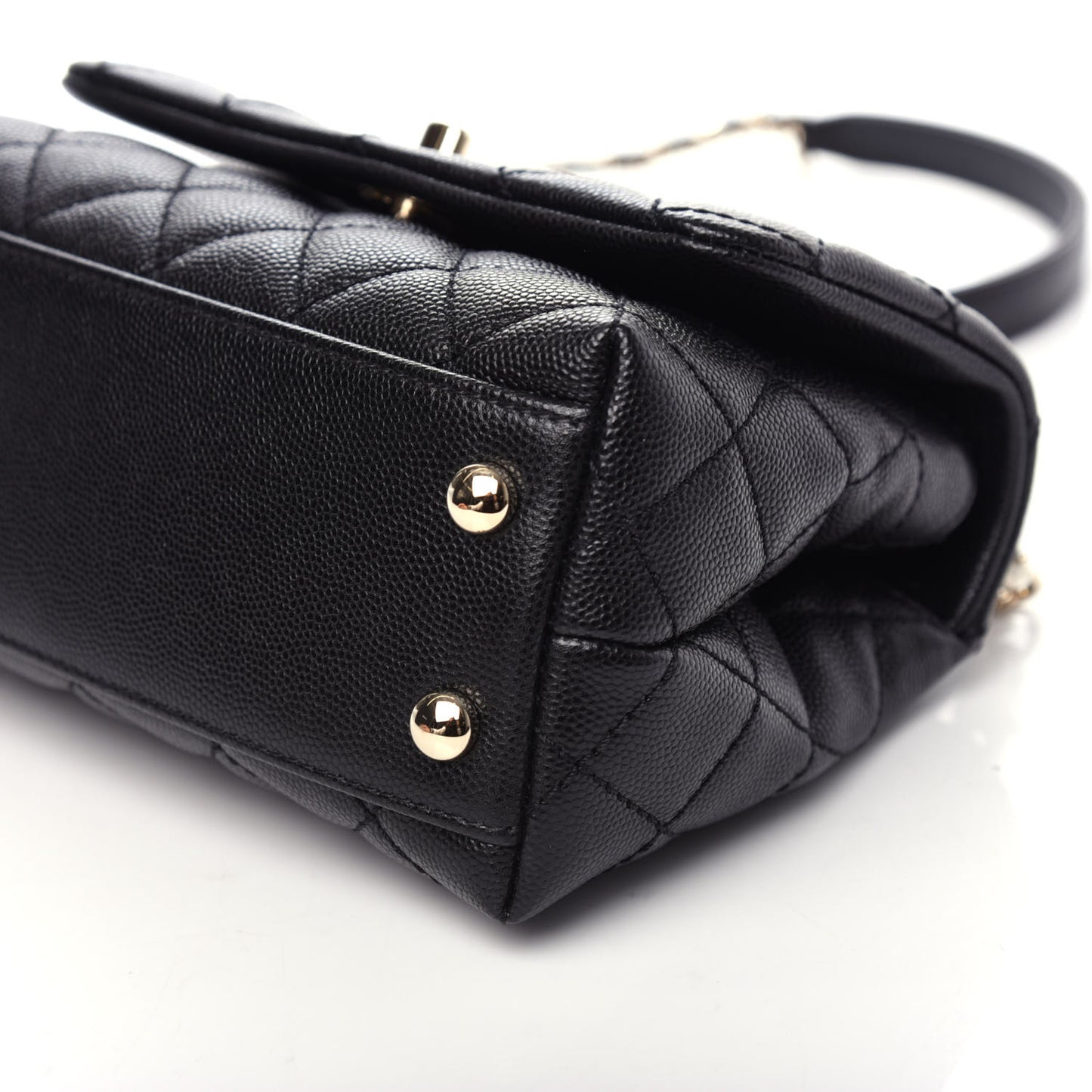 Caviar Quilted Extra Mini Coco Handle Flap Black