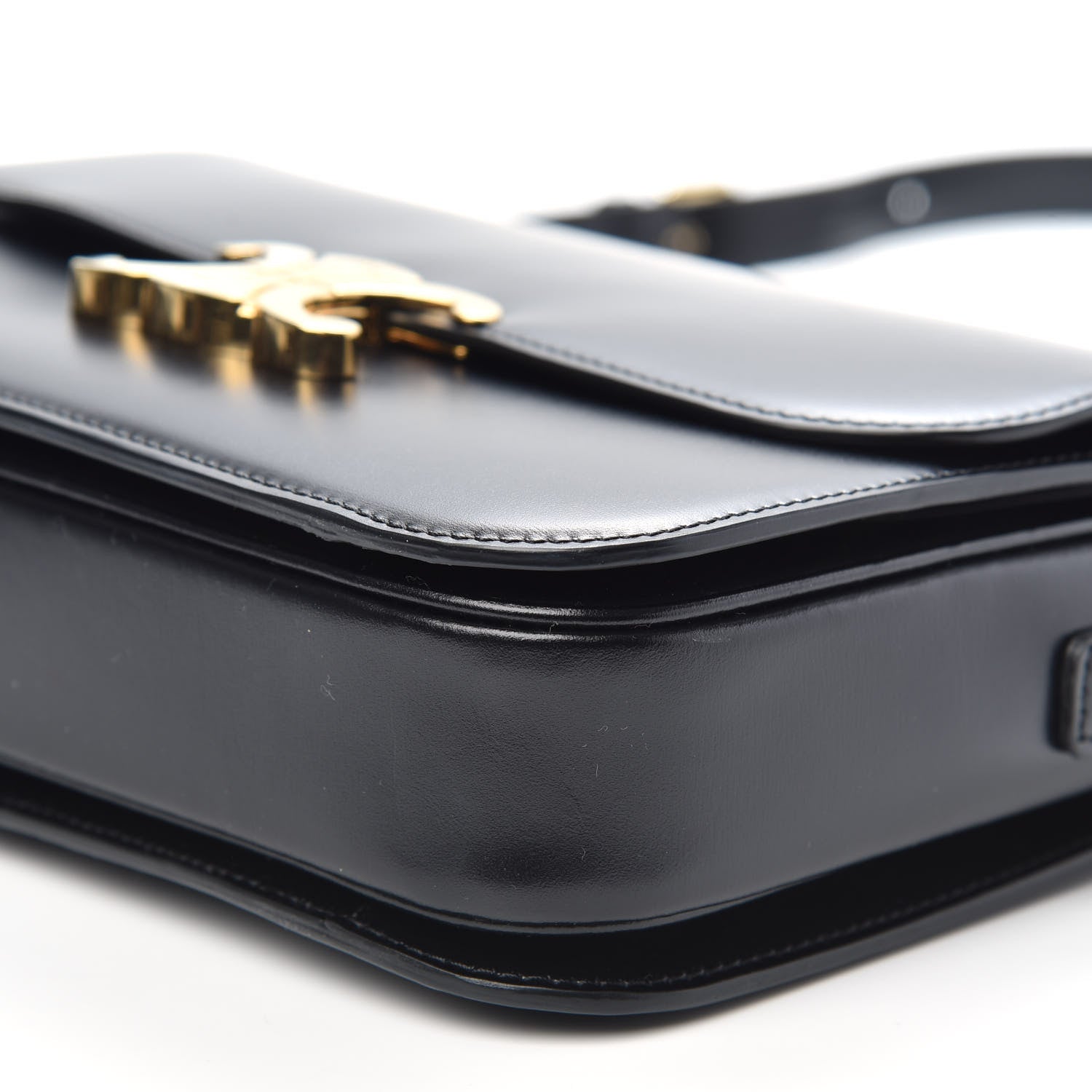 Celine Shiny Calfskin Medium Triomphe Black 10 of 10