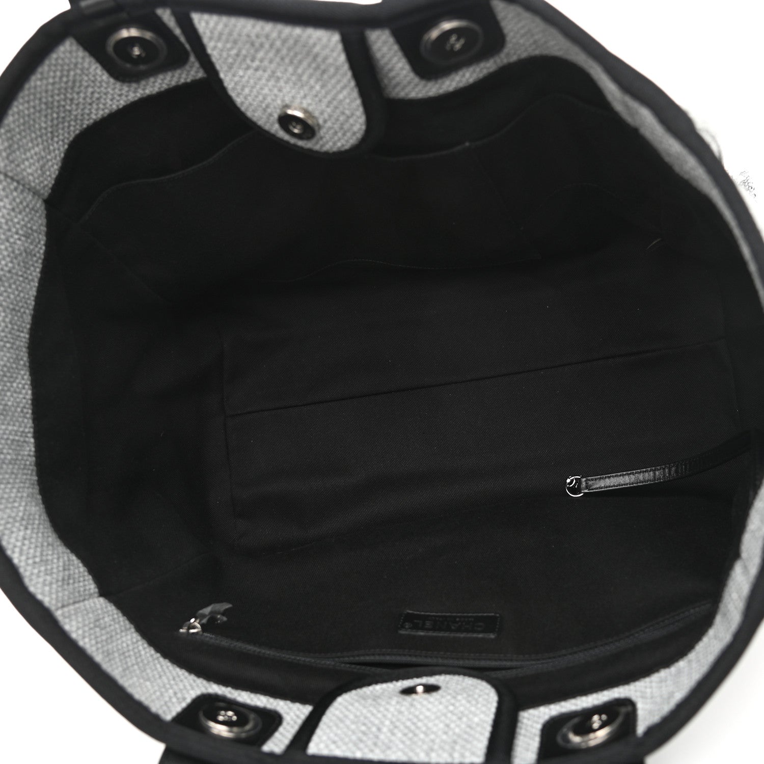 Chanel Canvas Large Deauville Tote Grey 5 of 12