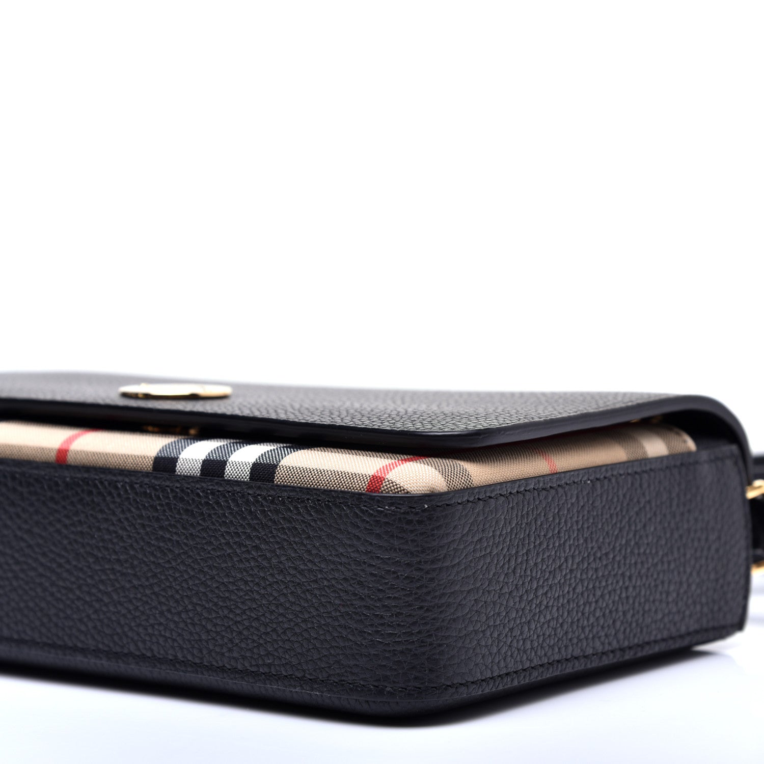 Burberry Grainy Calfskin Vintage Check Hampshire Crossbody Black 7 of 10