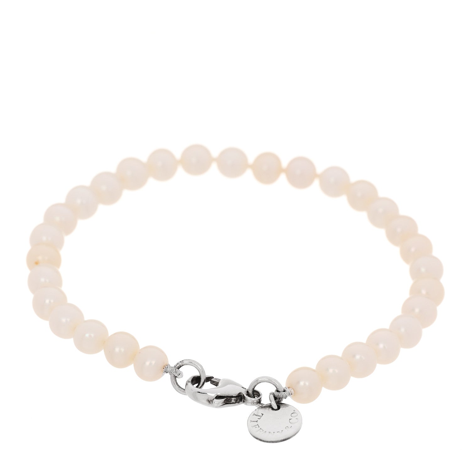 Tiffany Sterling Silver Cultured Pearl Ziegfeld Bracelet 1 of 5