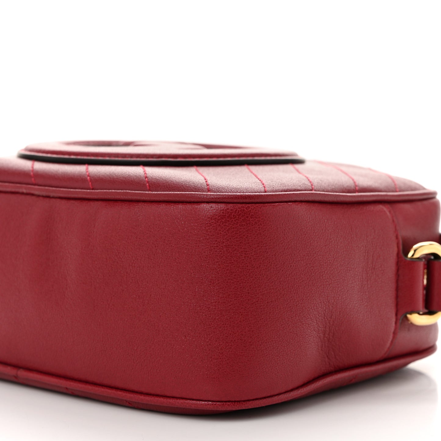 Sakai Be Green Calfskin Diagonal Stitched Small Blondie Shoulder Bag Rosso