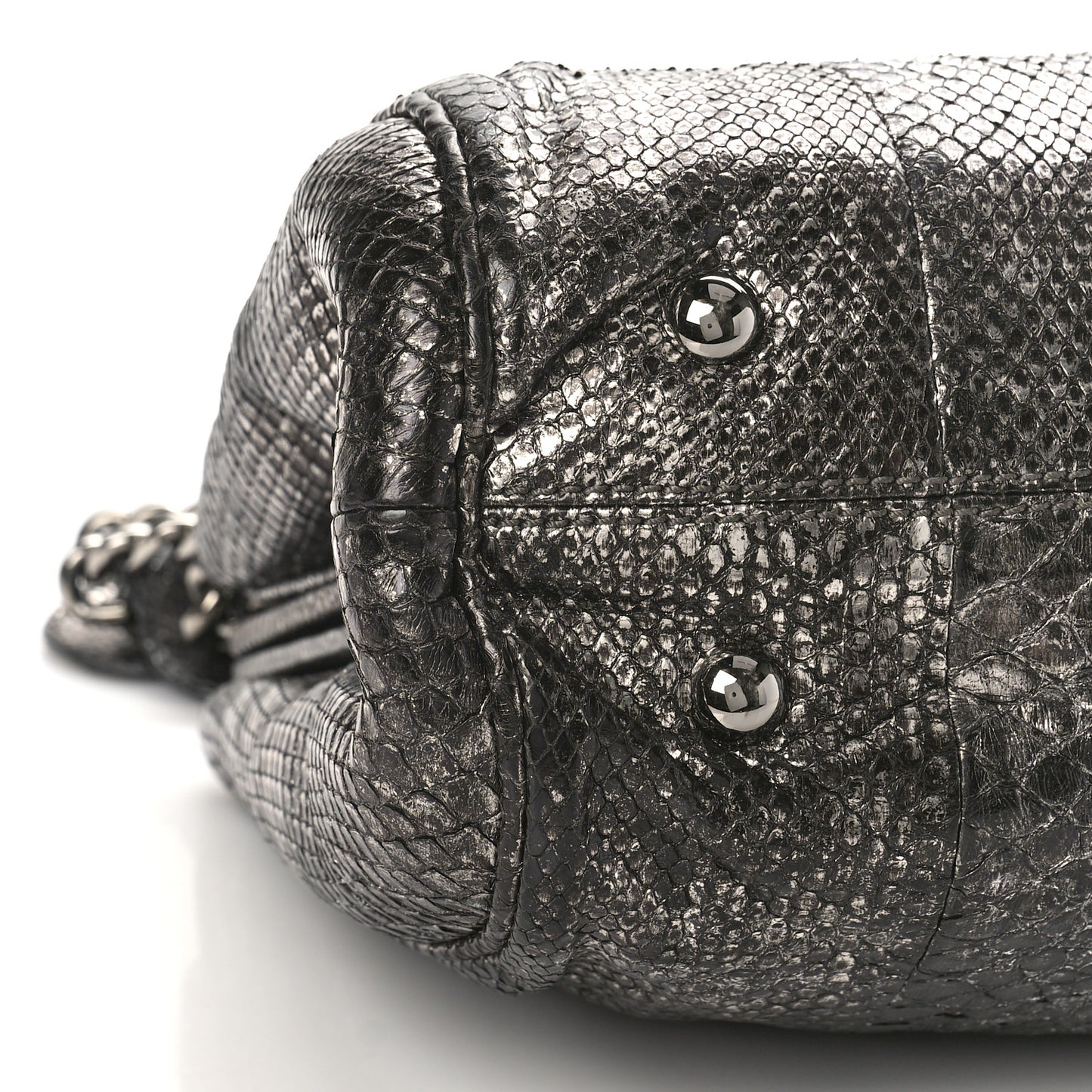 Metallic Python Small Perfect Day Tote Silver