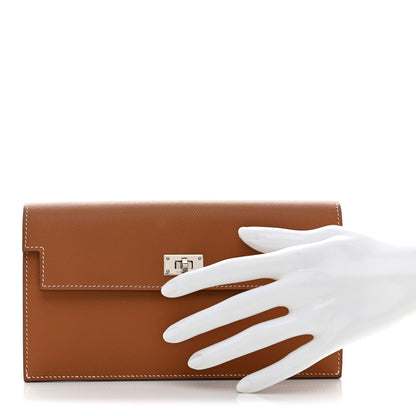 Hermes Madame Calfskin Kelly Pocket Long Wallet Gold 2 of 7